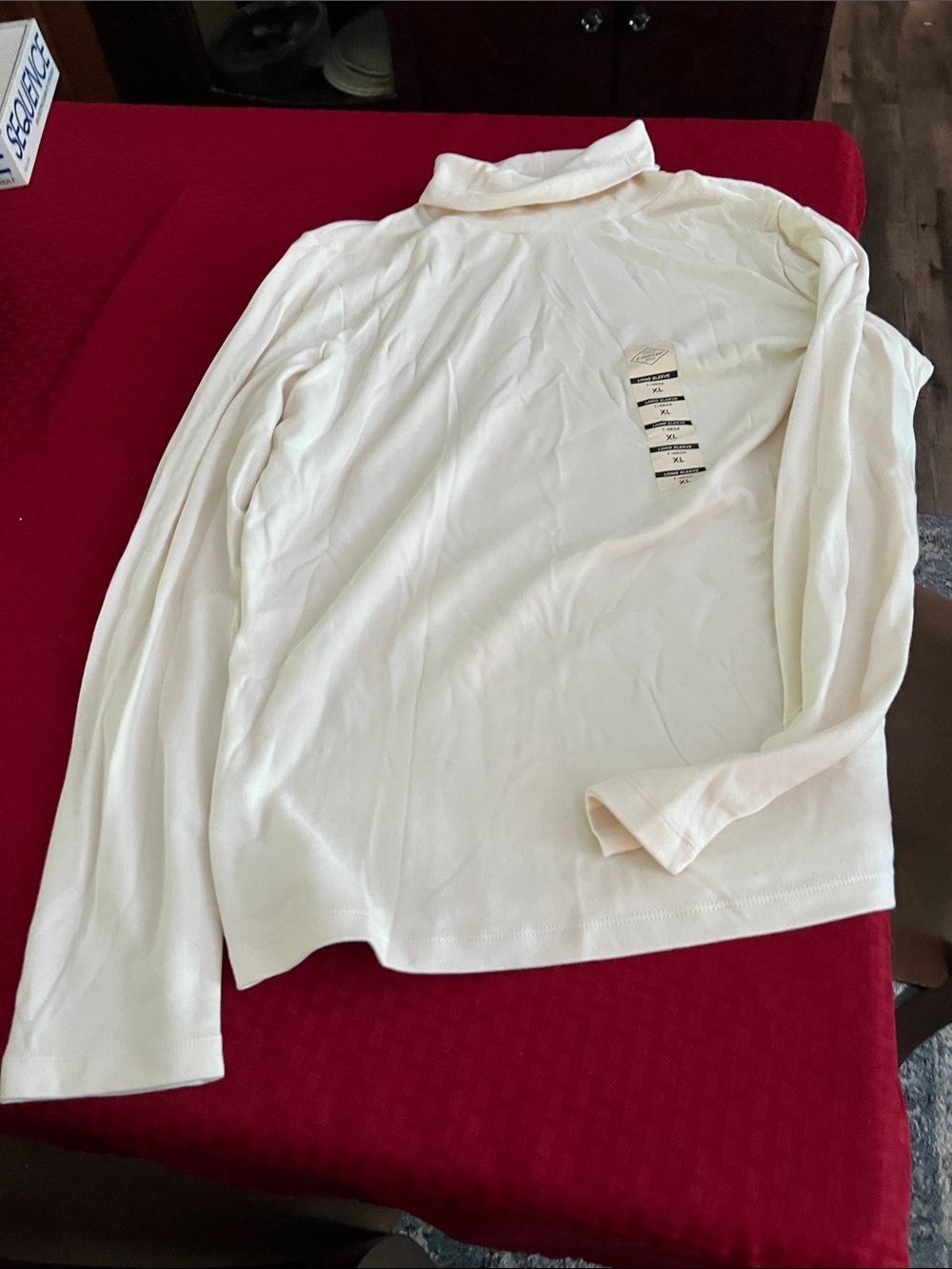 St. John's Bay White Long Sleeve T-Neck Top